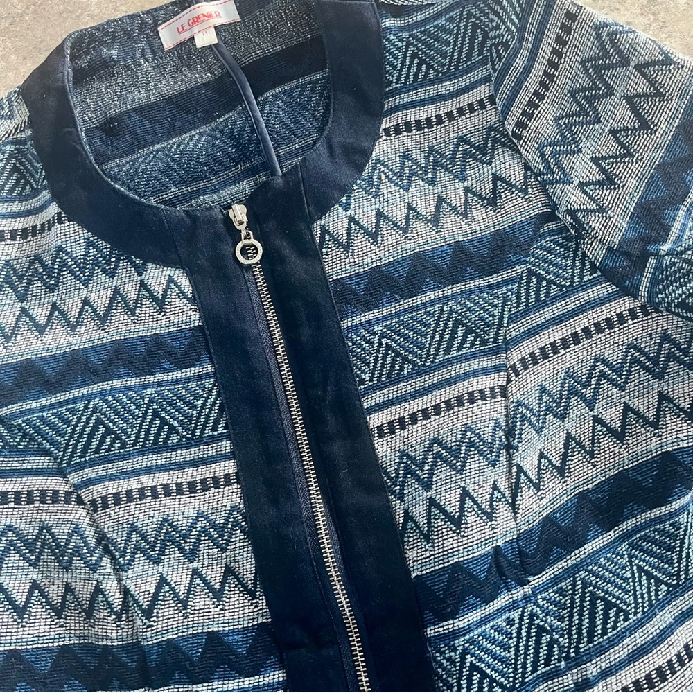 Vintage Le Grenier Light Zip Up Blazer Jacket Coat
